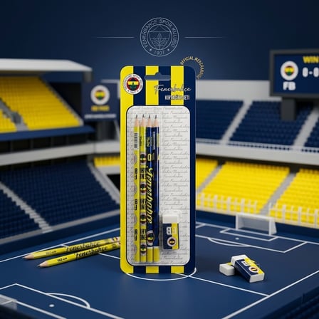 BakGelAl Fenerbahçe Lisanslı Kırtasiye Seti – 4 Adet Kurşun Kalem ve Silgi Taraftar Okul Seti
