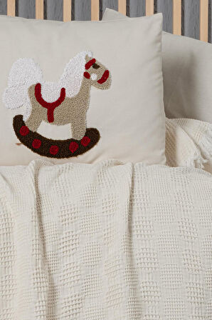 Kanz Bebek Waffle Müslin Nakışlı Pike Knz-021 Ponny