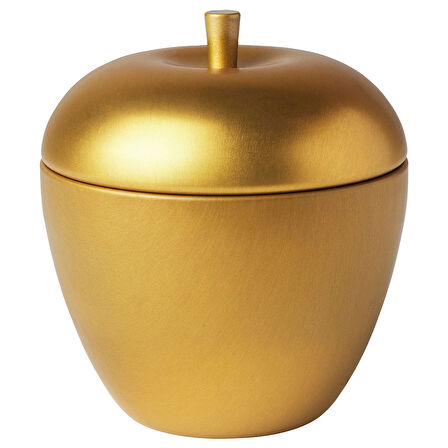 Metal kutuda kokulu mum, altın rengi, 24 saat, elma ve tarçın