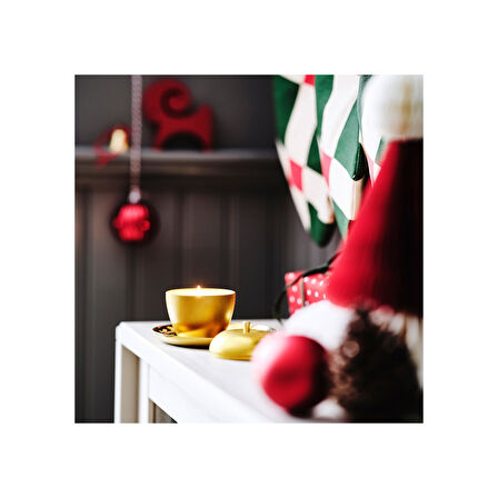 Metal kutuda kokulu mum, altın rengi, 24 saat, elma ve tarçın