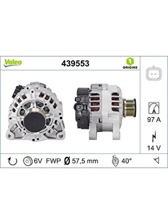 ALTERNATOR 12V 97A JUMPER 2,0HDI 02 DUCATO 1,9TD / 2,0JTD 02