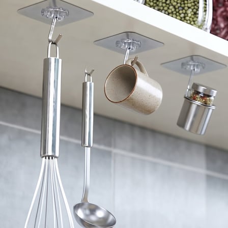 Kendinden Yapışkanlı Şeffaf Kancalı Askı 5'li Set - Delmesiz Güçlü Duvar ve Banyo Askısı