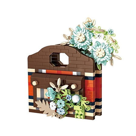 P1080 PANLOS ÇANTA ÇİÇEK BUKETİ 605 PARÇA BLOCK OYUNCAK