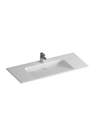 Vitra System Infinit M58000012000 Mineral Döküm Etajerli Lavabo Beyaz 100 CM