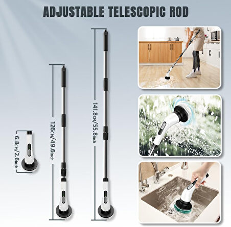 7 in 1 Kablosuz Elektrikli Temizlik Fırçası Seti