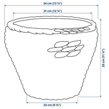 Rattan saksı, su sümbülü, 24 cm