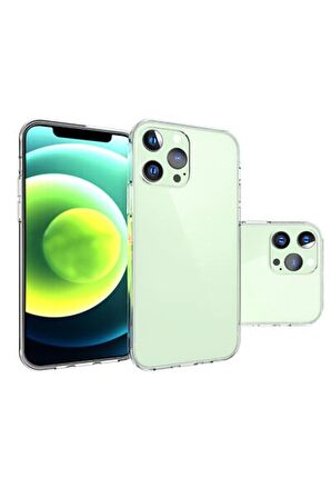 Apple iPhone 15 Pro ile Uyumlu Kılıf Şeffaf Esnek Silikon Telefon Kılıfı Kapak