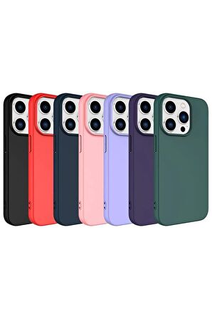 Apple iPhone 15 Pro ile Uyumlu Kılıf Kadife Süet İç Yüzey Lansman Renkler Telefon Kılıfı Kapak