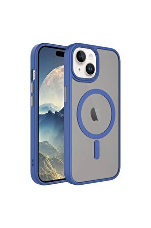Apple iPhone 15 Plus Uyumlu Kılıf Arkası Mat Magsafe Wireless Şarj Özellikli Telefon Kılıfı Kapak