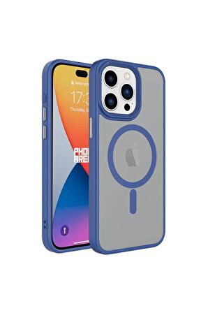 Apple iPhone 15 Pro ile Uyumlu Kılıf Arkası Mat Magsafe Wireless Şarj Özellikli Telefon Kılıfı Kapak