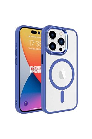 Apple iPhone 15 Pro Max ile Uyumlu Kılıf Wireless Şarj Özellikli Magsafe Telefon Kılıfı Kapak