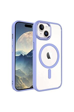 Apple iPhone 15 Plus ile Uyumlu Kılıf Wireless Şarj Özellikli Magsafe Telefon Kılıfı Kapak