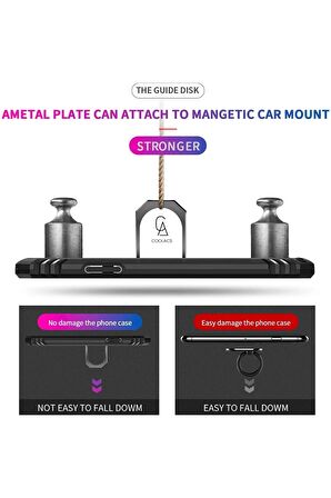 Apple iPhone 14 Plus ile Uyumlu Kılıf Tam Koruma Yüzüklü Standlı Tank Gövdeli Telefon Kılıfı Kapak