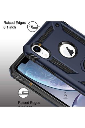 Apple iPhone 12 Pro ile Uyumlu Kılıf Tam Koruma Yüzüklü Standlı Tank Gövdeli Telefon Kılıfı Kapak