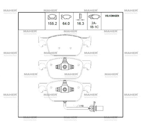 FREN BALATA A4 / A5 2015 / S90 2 2016 FİŞLİ ÖN 8W0698151K