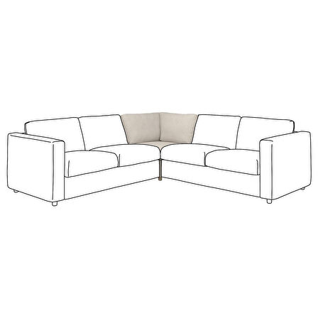 Köşe kanepe ünitesi kılıfı, gunnared bej