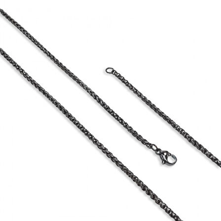  FM Siyah Renk Çelik Kolye 2.5Mm 3183CEK013 