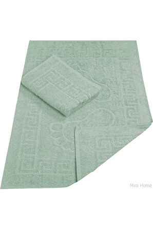 2 Li Banyo Ayak Havlusu &#37;100 Pamuk 50X70 Cm Menesch Yeşil