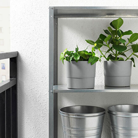 Plastik saksı, gri, 15 cm