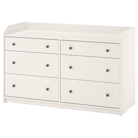 6 çekmeceli şifonyer, beyaz, 138x84 cm
