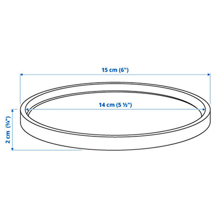 Saksı altlığı, açık gri, 15 cm