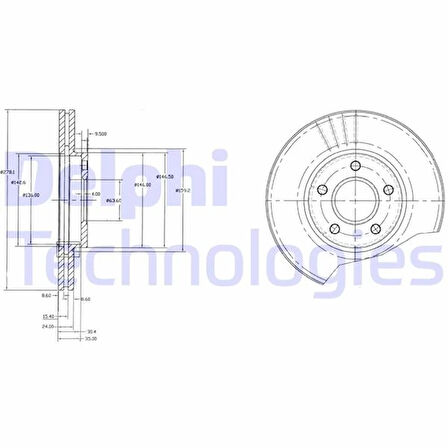 ON FREN DISK AYNASI CONNECT 1.8TDCI 2002-2013 ABS LI 278X24X5DL HAVALI 2T141125CC 1361298 1361300