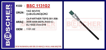 MOTOR YAĞ SEVİYE SENSÖRÜ MÜŞÜRÜ P207-P208-P301-P307-P308-P2008-P3008-P5008-RZC-EXPERT-PARTNER- BERLINGO-C2-C3-C4-C5-DS3-DS4-DS5-JUMPY-XSARA-NEMO 1.4-1.6 HDI-BLUEHDI 1.6 THP-VTI 1131 G2 93476501 96453990