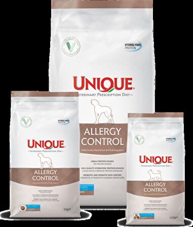 Unıque Vet Diet Allergy Control Köpek Maması 3 kg