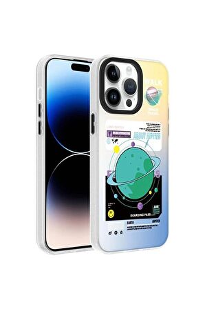 Apple iPhone 14 Pro Max Uyumlu Kılıf Gezegen Temalı Telefon Kılıfı Kapak