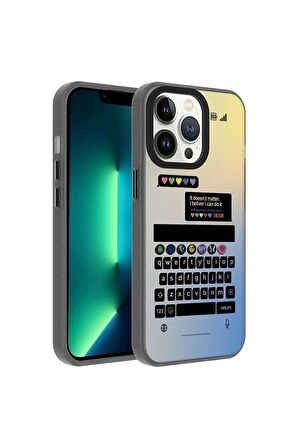 Apple iPhone 13 Pro Uyumlu Kılıf Klavye Temalı Telefon Kılıfı Kapak