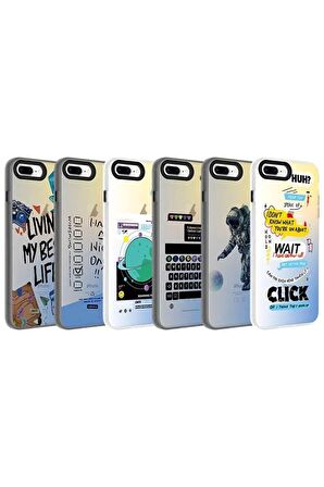 Apple iPhone 8 Plus Uyumlu Kılıf Klavye Temalı Telefon Kılıfı Kapak