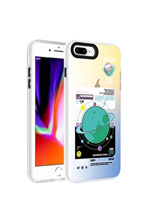 Apple iPhone 7 Plus Uyumlu Kılıf Gezegen Temalı Telefon Kılıfı Kapak