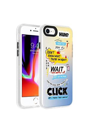 Apple iPhone SE 2020 Uyumlu Kılıf Kelimeler Temalı Telefon Kılıfı Kapak