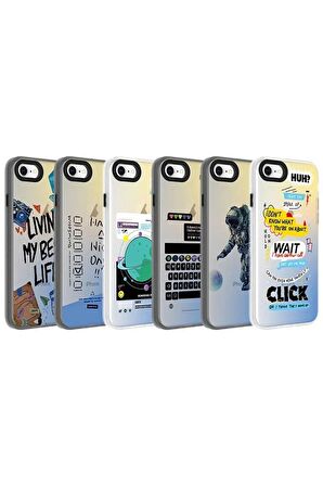 Apple iPhone SE 2020 Uyumlu Kılıf Kelimeler Temalı Telefon Kılıfı Kapak