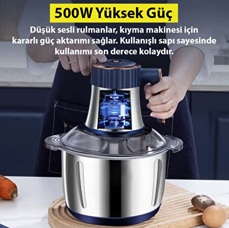 5 Lt Çelik Çok fonksiyonlu hamur yoğurma kıyma makinası blender Meyve doğrayıcı rondo