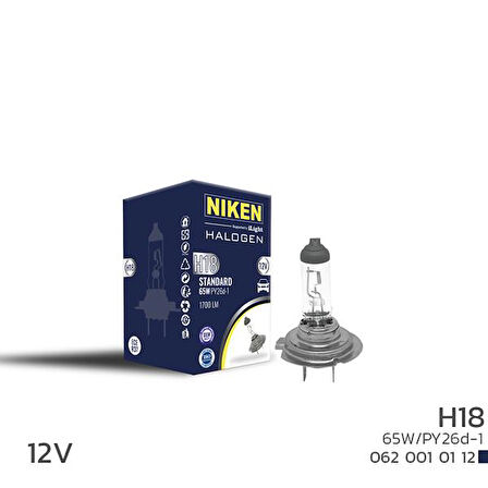 NIKEN H18 65W HALOJEN AMPUL PY26D-1 125 (10 ADET)