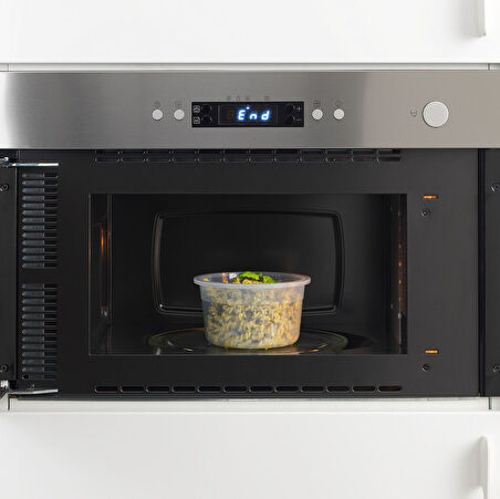 Plastik saklama kabı seti, şeffaf, 750 ml, yuvarlak, 3 parça