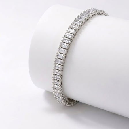 💎 Premium Parlak 5mm Şeffaf Zirkon Taş Su Yolu Kadın Bijuteri Bileklik 3183KBV4D3(~18cm Altın Renk)