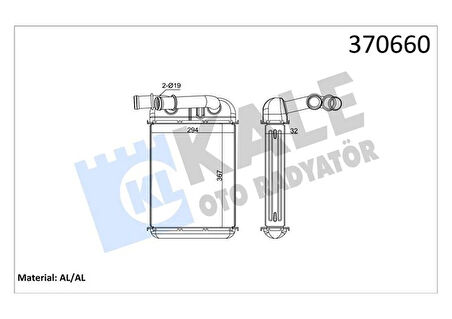 KALORİFER RADYATÖRÜ Q7-TOUAREG 3.0TDI 56 245 2006-2015 CAYENNE 3.0 DIESEL 3.6 2010 BORULU 367102941032 7L0819032A
