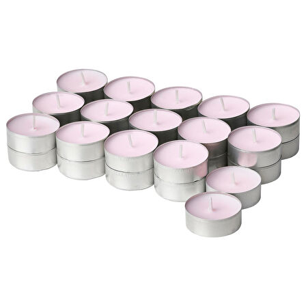 Kokulu tealight mum, pembe, 3.5 saat, yasemin