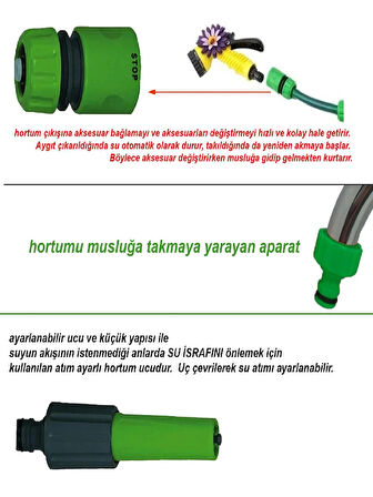 MRDIY Hortum Sulama Başlığı 4'lü Set - Yeşil