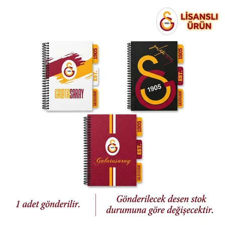 BakGelAl Galatasaray GSLisanslı Spiralli Ayraçlı Not Defteri – Sarı Lacivert Taraftar Defteri 1 Adet