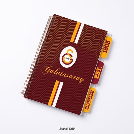 BakGelAl Galatasaray GSLisanslı Spiralli Ayraçlı Not Defteri – Sarı Lacivert Taraftar Defteri 1 Adet