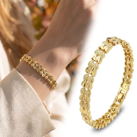 💎 Premium Şık ve Parlak Lovelle 24K Gold Kaplama 8 mm Kadın Bijuteri Bileklik 3183KBV5D11 (~18cm)