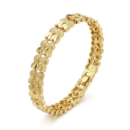 💎 Premium Şık ve Parlak Lovelle 24K Gold Kaplama 8 mm Kadın Bijuteri Bileklik 3183KBV5D11 (~18cm)
