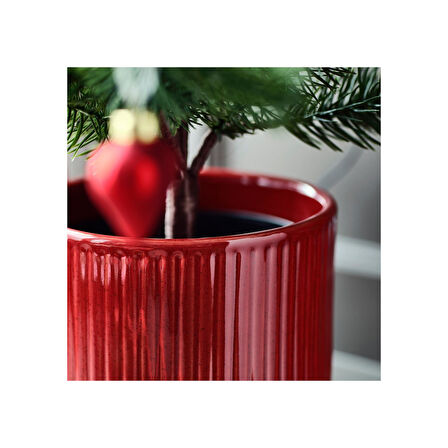 Seramik saksı, kırmızı, 12 cm, iç-dış mekan