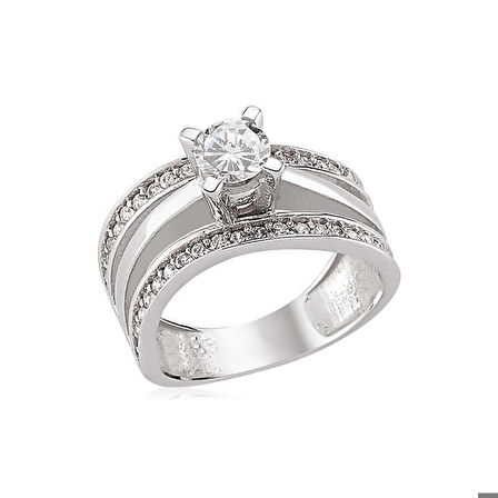 Gümüş Tek Taş Kadın Yüzük