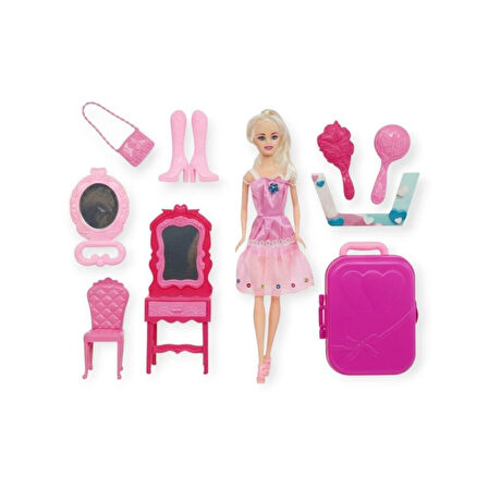 Anlily Makyaj Seti ve Seyahat Bavullu Bebek Seti - 02454