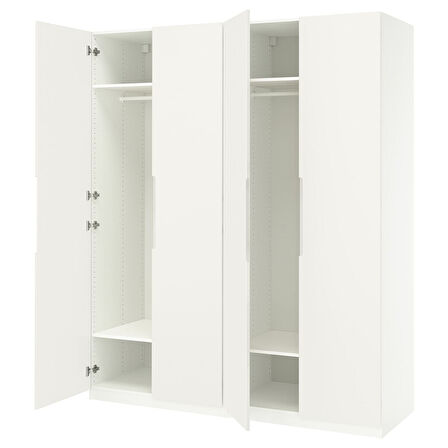 PAX gardırop, beyaz-kırık beyaz, 200x60x236 cm