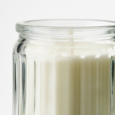 Cam kapta kokulu mum, açık bej, 12 saat, vanilya